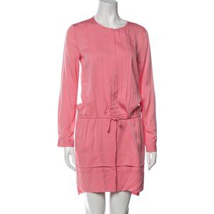 ❌SOLD❌Diane von Furstenberg Silk Knee-Length Long Sleeve Crew Neck Pink Dress 4